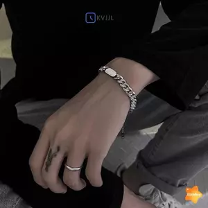 Thép Titan Hợp Thời Trang Vòng Tay Vuông Hip-hop Thời Trang Đơn Giản Cá Tính Lạnh Mát Phong Cách Vòng Tay Trang Sức Tay Quà Tặng Mới