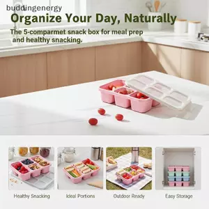 {BUDDI} Hộp cơm trưa 5 ngăn chống rò rỉ có nắp Sna và bữa ăn có thể tái sử dụng {buddingenergy}