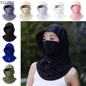 Mũ chống nắng bằng lụa băng YUJINI, chống tia cực tím có mũ che nắng, thời trang có thể điều chỉnh thoáng khí Mũ chui đầu mặt khô nhanh Thể thao ngoài trời