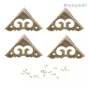 WANYEDI 4 Miếng Bảo Vệ Góc, Có Ốc Vít Hộp Tam Giác Bảo Vệ Góc, Trang Trí Đồng Nguyên Chất Vàng Cạnh Bảo Vệ Hộp Trang Sức