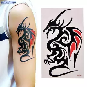 Bluelover Chống Thấm Nước Tạm Thời Hình Xăm Stier Body Art 10.5 * 6cm Hình Xăm Rồng Totem Nước Mới