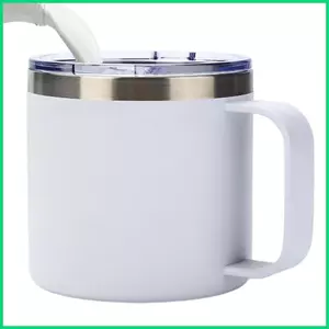 Cốc di động dành cho du lịch Cốc uống nước cách nhiệt có thể xếp chồng lên nhau 12oz Cốc cà phê di động có nắp & tay cầm Tường đôi jiwvn