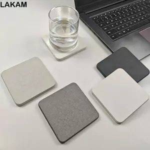 LAKAM Diatomite Coaster, Thảm chịu nhiệt chống trượt khô nhanh, Tấm lót cốc dày chịu nhiệt bền bỉ Tấm lót Placemats Trang trí nội thất