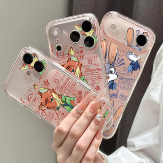 Ốp Lưng IPhone 13 15 11 17 16 12 14 ProMax Hình cáo và thỏ 7 8Plus XR X XS Max