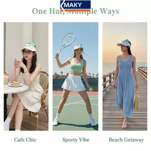 MAKY Hoạt Hình Dễ Thương Tai Mèo Tấm Che Nắng Chống Tia UV Có Thể Gập Lại Mũ Mềm Cho Gia Đình Mùa Hè Kỳ Nghỉ Chuyến Đi Trẻ Em Người Lớn VN