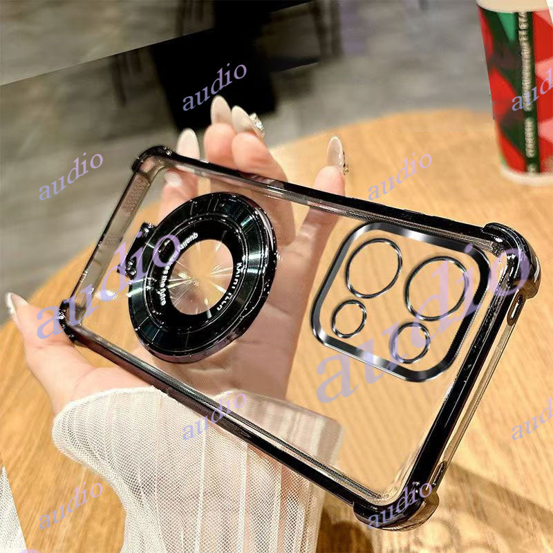 Ốp điện thoại trong suốt mạ bốn góc OPPO A6 Pro 5G có giá đỡ cho Oppo A6 Pro A6Pro A6x 4G 5G 2025 Ốp lưng silicon mềm chống sốc cho OPPO A6Pro OPPOA6 Pro OppoA6x 5G