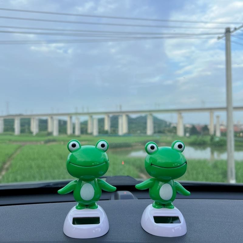 Chạy Bằng Năng Lượng Mặt Trời Bobble Đầu Ếch Ngộ nghĩnh Năng Lượng Mặt Trời Nhảy Múa Đầu Ếch Lắc Đồ Chơi Cho Trẻ Em Quà Tặng Trang Trí Ô Tô
