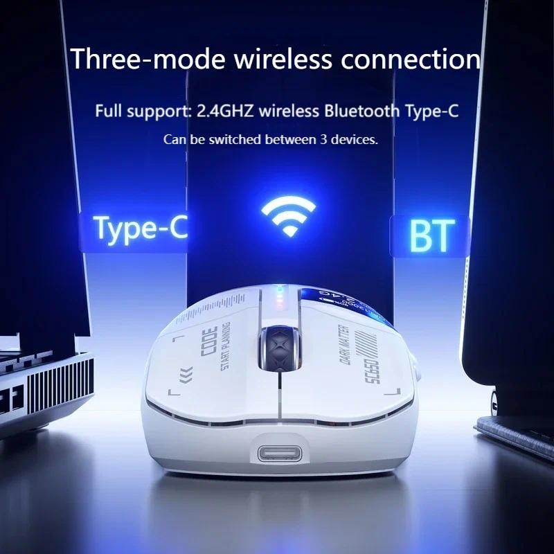 AULA SC650 Wireless Bluetooth Tri Mode Mouse with Smart Display Lightweight Design with PAW3311 Sensor 12000dpi RGB for Esports Game