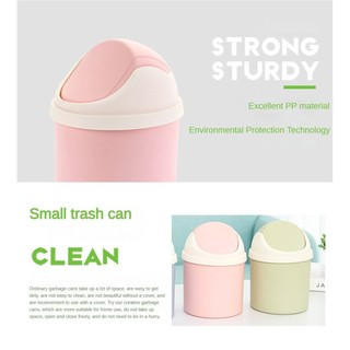Thùng rác có nắp sáng tạo Mini - Thùng rác phòng khách để bàn lò xo
