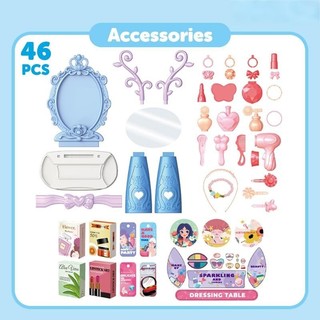 【BabyJoy】Đồ Chơi Bàn Trang Điểm Cao Cấp,Bộ Đồ Chơi Trang Điểm Cho bé gái,Bàn trang điểm lâu đài và gương soi