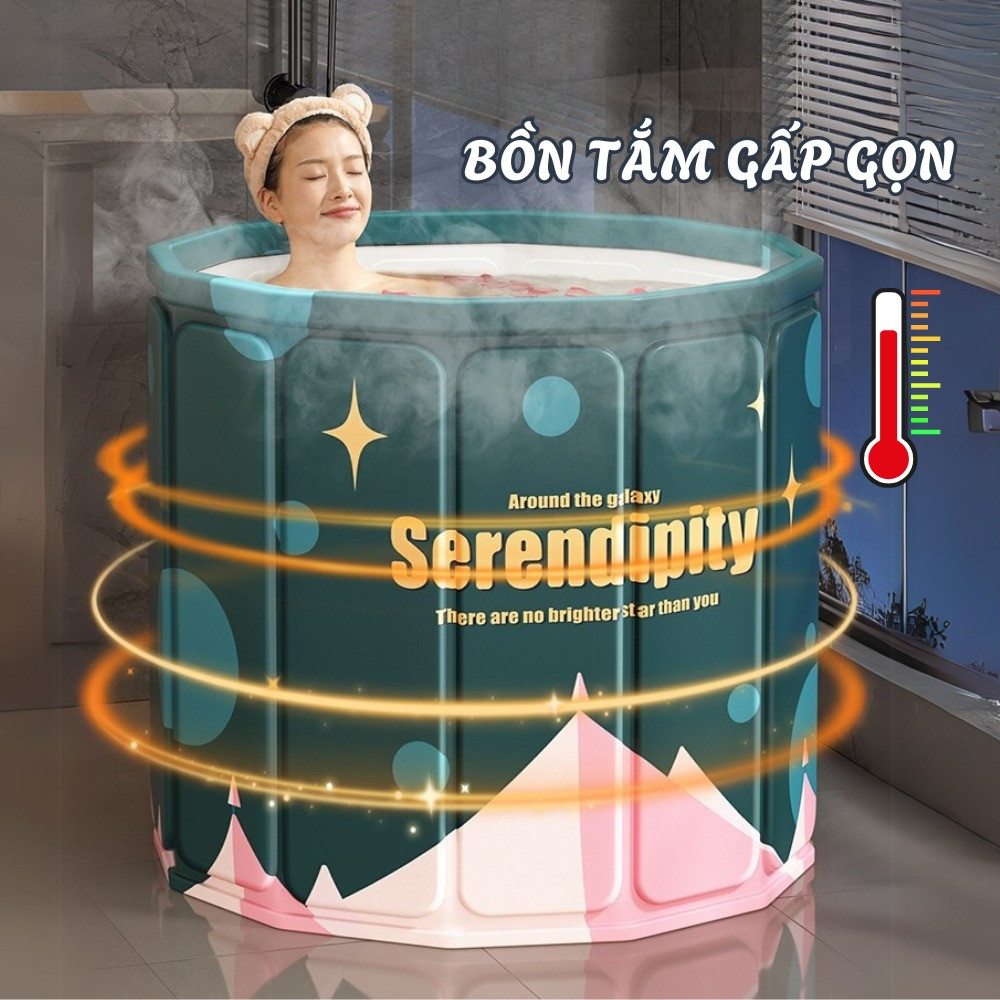 Bồn Tắm Gấp Gọn Cho Người Lớn Loại Dày, Bể Bơi Gấp Gọn Cho Bé, Bồn Ngâm Người Dung Tích 150L