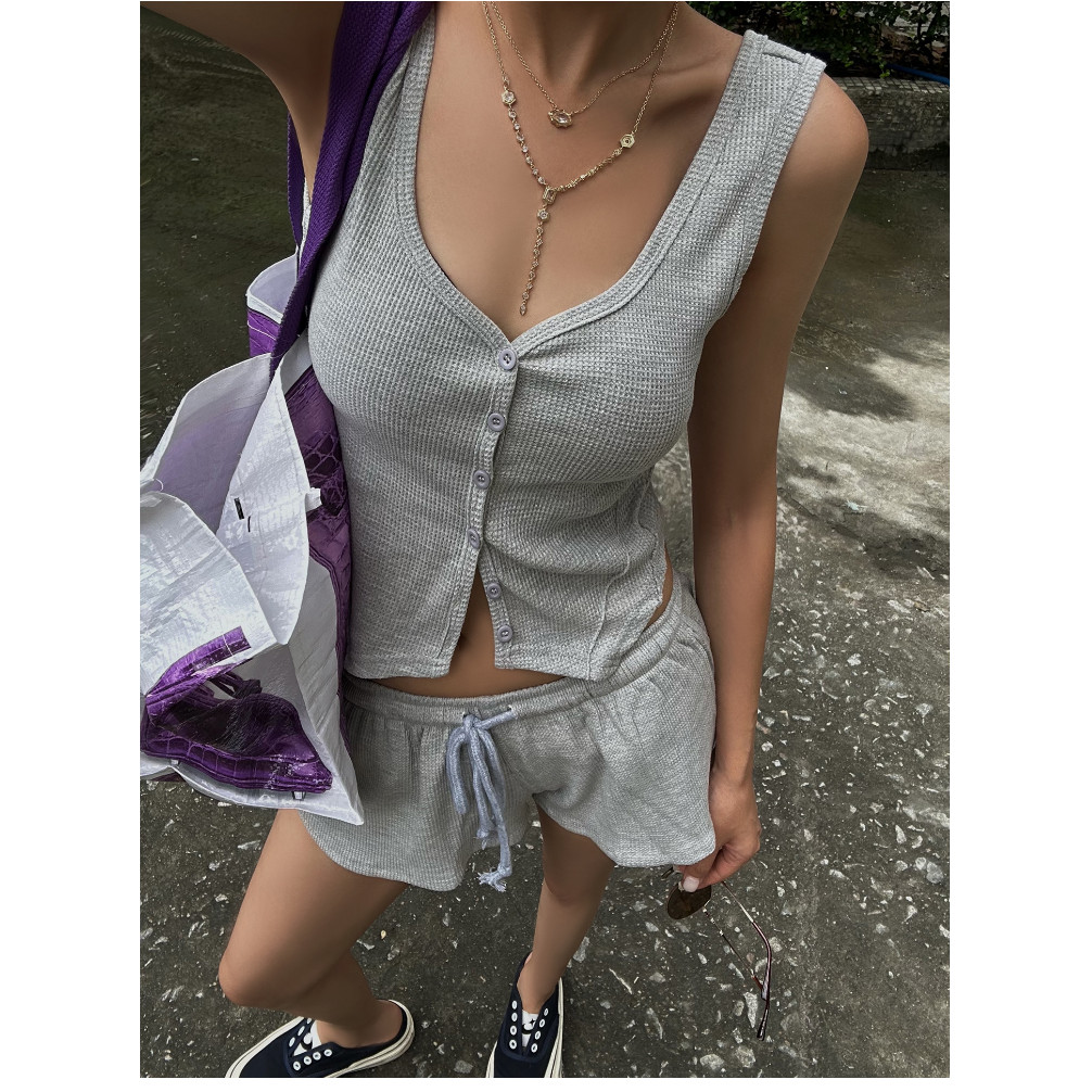 Mỹ Quần Short Waffle RetroSlimmer nhìn dài chân, eo thấp có túi, phù hợp tập yoga