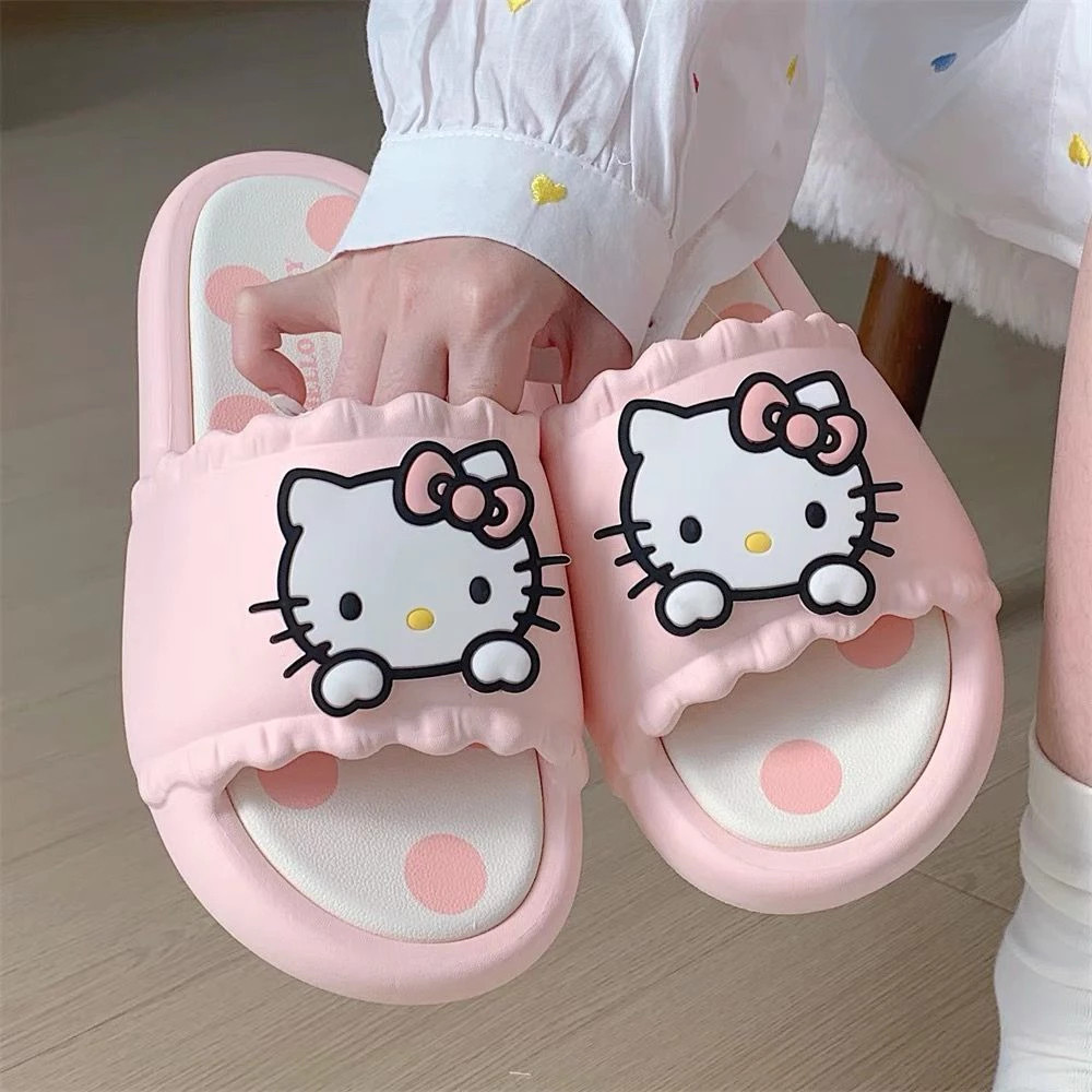 Dép Hello Kitty Cao Su Eva Êm Chân Chống Trượt, Dép Đi Nhà Tắm Văn Phòng Thoáng Khí