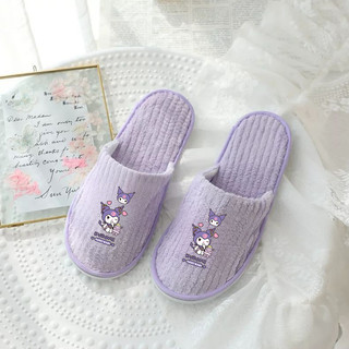 Dép đi trong nhà hoạt hình Sanrio Kuromi chất lượng cao Giày dùng một lần chống trượt cho khách sạn Home B & B Hospitality