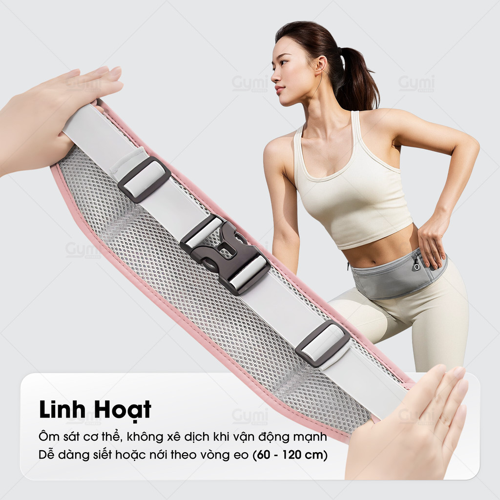 Túi Đeo Bụng Chạy Bộ Nữ Thể Thao - Đai Đựng Điện Thoại, Tập Gym, Du Lịch, Phản Quang - TuiChayBoNu - TĐE07-Nu