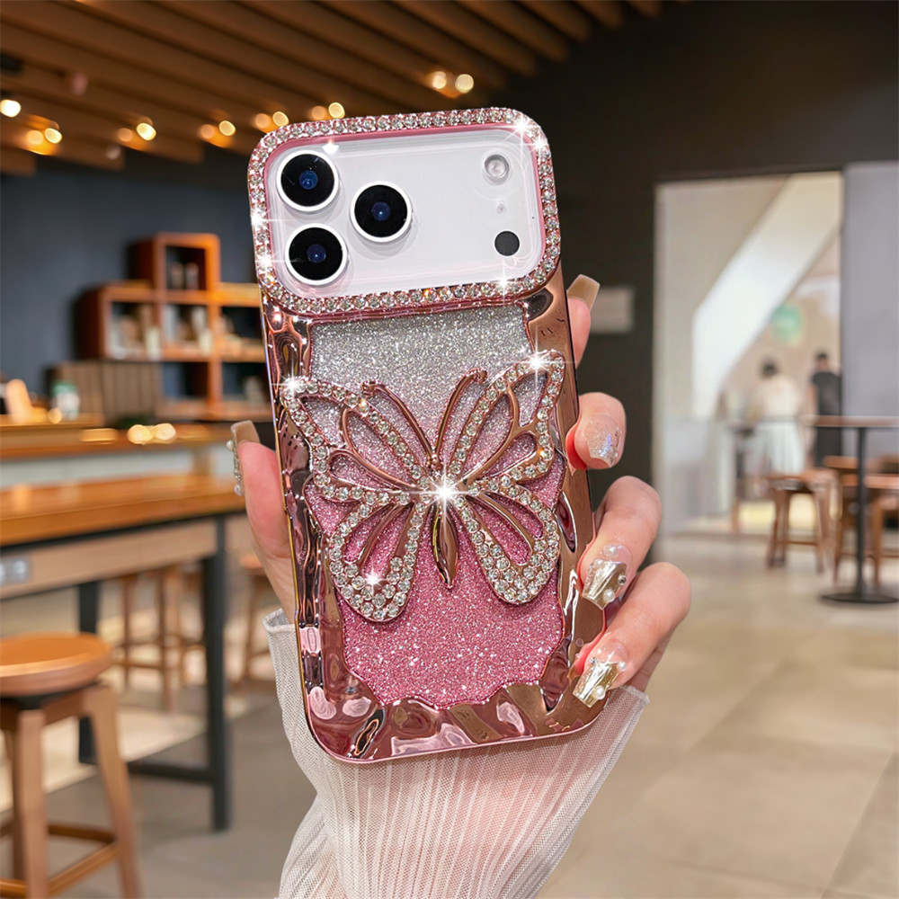 Ốp điện thoại hình con bướm rỗng thời trang cho iPhone 17 Pro Max Air 16 12 13 14 15 Pro Max 16 plus Bảo vệ Camera ống kính Vỏ chống sốc Vỏ mềm TPU vỏ bảo vệ điện thoại