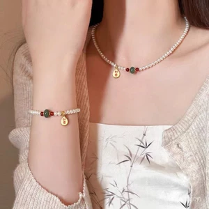 Vòng cổ ngọc trai phong cách mới Ruyi với thiết kế sang trọng và tinh tế
