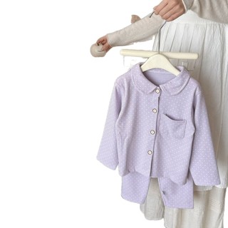 Bộ Đồ Ngủ Trẻ Em Cho Bé Dài Tay Hai Mảnh Ve Áo Phù Hợp Với Bé Gái Cardigan Dễ Thương Loungewear