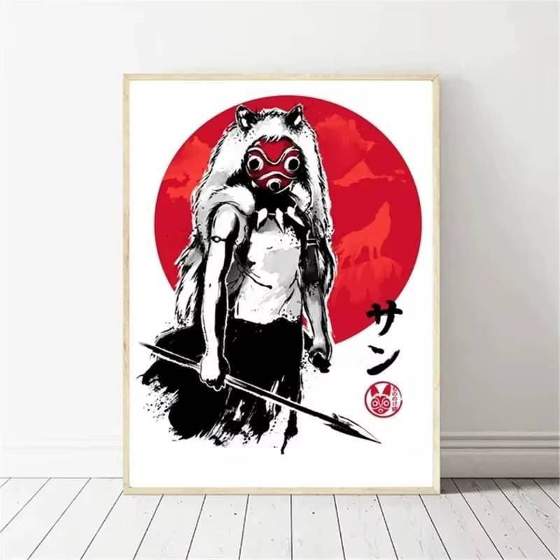 Hayao Miyazaki anime poster Hàng Xóm Của Tôi Totoro Phim Hoạt Hình Tranh Vải Phong Cách Bắc Âu Treo Tường Nghệ Thuật Phòng Khách Trang Trí Nhà Cửa