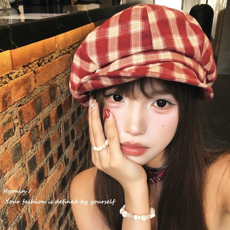 Mũ nồi kẻ sọc cổ điển phong cách Preppy Nhật Bản dành cho nữ