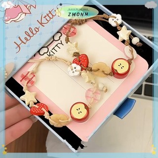 ZMONH Vintage Ngôi Sao Gốm Dây Vòng Tay Cho Nữ Cô Gái Ngọt Ngào Phong Cách Bohemian Có Thể Điều Chỉnh Lắc Tay Trang Sức Phụ Kiện Quà Tặng