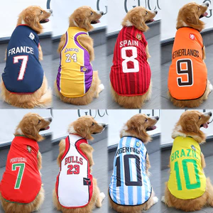 【Ready Stock】 Spring and Summer Large, Medium and Small Dogs Golden Retriever Dog Clothing Cat Clothes Pet Cat Vest World Cup Dog Clothes Supplies d4jq