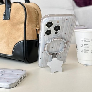 Vỏ cứng Tương thích với iPhone 13 14 14Pro 14ProMax 15 15Pro 15ProMax 16 16Pro 16ProMax 17 17Pro 17ProMax Vỏ nam châm họa tiết ngôi sao lưới