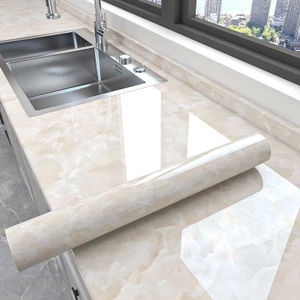 Giấy dán bàn bếp vân đá chống nước, chống dầu | Dán tự dính PVC bóng | Dùng cho mặt bàn, tủ bếp, bàn ăn