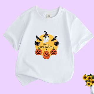 Halloween Nhện Bí Ngô Hoạt Hình In Hình Áo Thun Trẻ Em Ngộ nghĩnh Ma Tay Ngắn Cho Bé Trai Và Bé Gái