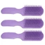 WANYEDI 3 Lược Detangler Tóc, Lược Chín Móng Vuốt TPEE Detangling Hair Brush, Detangling Chống Tĩnh Điện Tím Tròn Đầu Răng Rộng Bàn Chải Tóc Sử Dụng Tắm