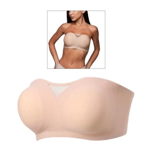 Áo ngực Bandeau có đệm không dây Chống trượt Đóng lưng vô hình Underwire quây Push Up Tube Bralette dành cho nữ