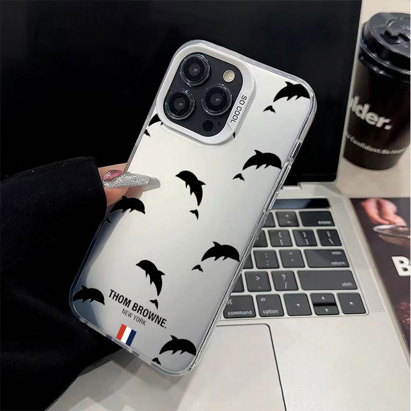 Ốp điện thoại cá mập đen IMD cho iPhone 17 16 15 14 13 12 11 Pro Max Plus X Xr Xs Max 7 8 Plus