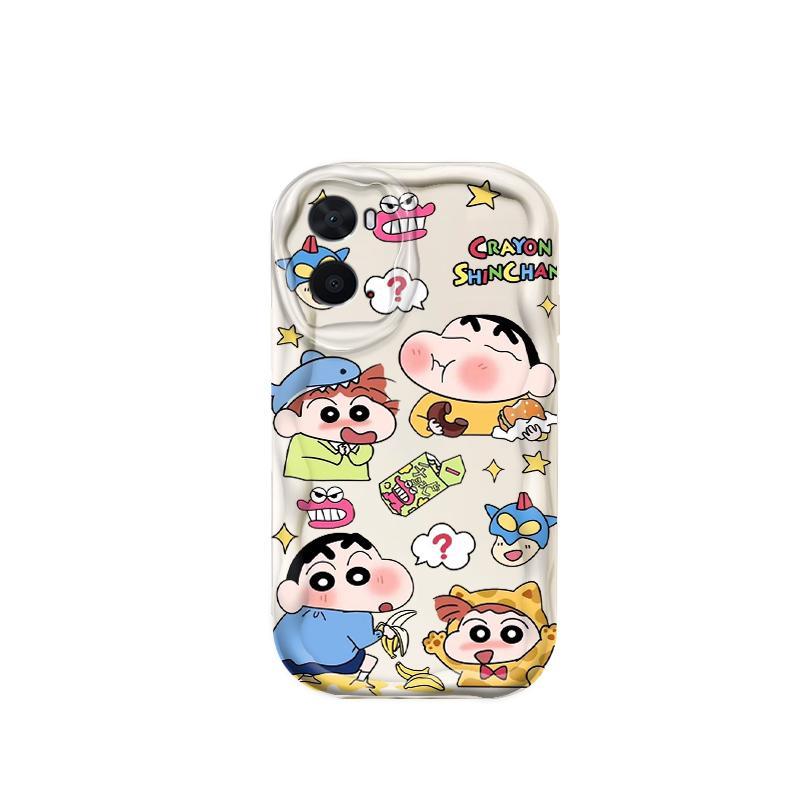 Ốp Silicon Hoạt Hình Cho OPPO A76 4G A96 4G A36 9i Bảo Vệ 3D Vỏ Điện Thoại Mềm TPU Kitty Crayon Shin-chan Sinh Viên Ốp Lưng Chống Sốc
