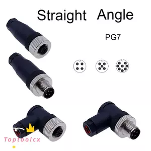 Đầu nối cảm biến TOPTOOLCX M12, Đầu nối 4 5 8 chân M12 Phích cắm hàng không, Đầu nối cáp cảm biến M12 Đầu nối cảm biến phích cắm nguồn Adapte Vít ren khớp nối