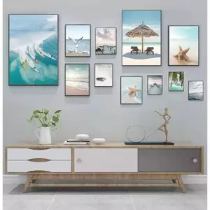 Bãi Biển Đại Dương Cầu Lá Rùa Biển Biển Poster Không Khung Tranh Canvas Trang Trí Tường