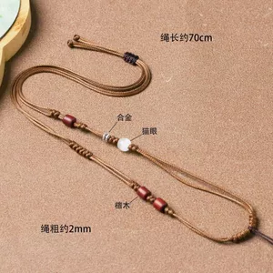 Mỹ Dệt Tay Dây Ngọc Ngọc Mặt Dây Chuyền Mã Não Sáp Ong Tự Làm Miễn Phí Phù Hợp Với Mắt Mèo Hạt Mặt Dây Chuyền Vòng Cổ Dây 2PWT
