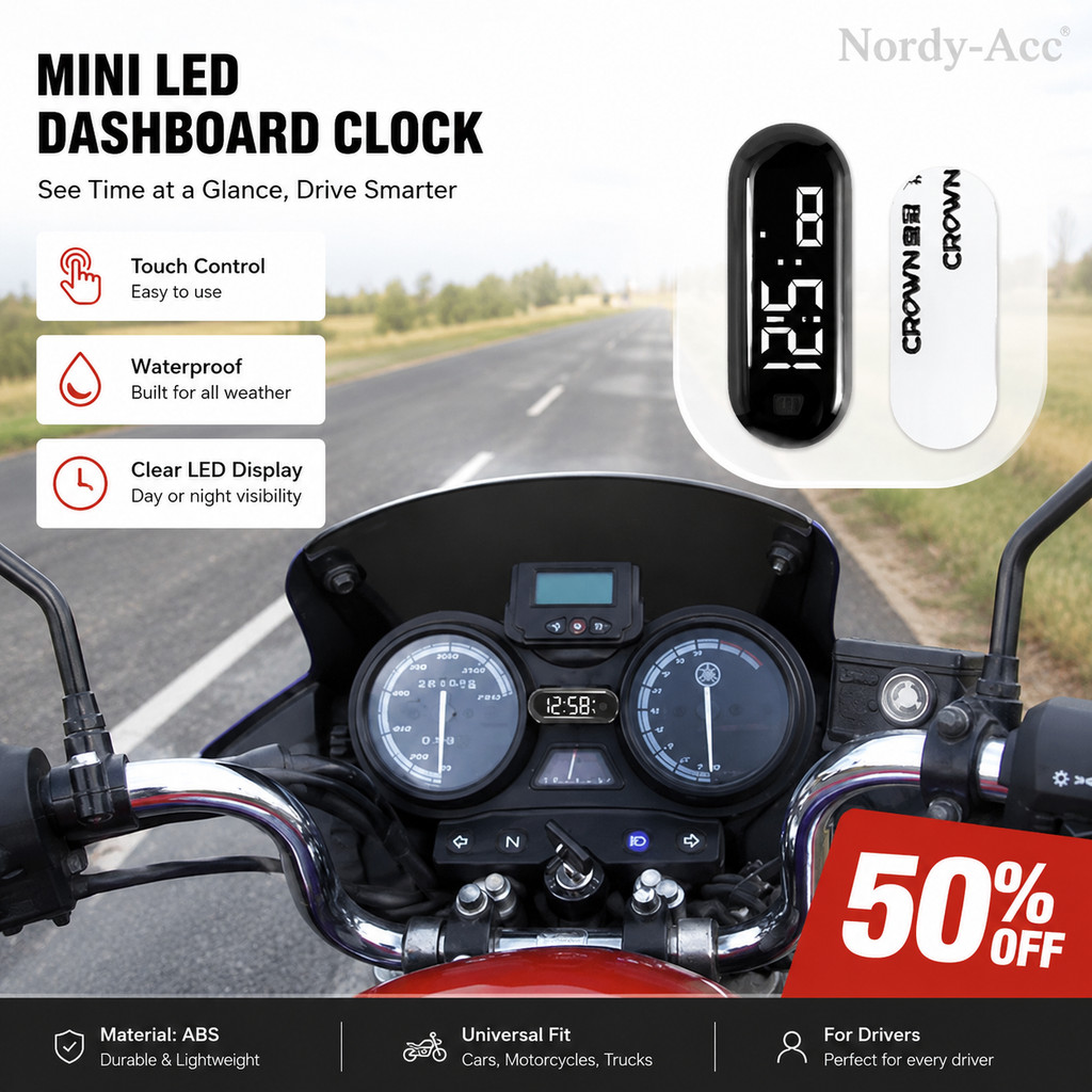 XE DASHBO CLOCK Đồng hồ kỹ thuật số LED Mini Điều khiển cảm ứng Phong trào chống nước Đơn giản Thời trang Hiển thị thời gian đa năng Trang trí nội thất ô tô