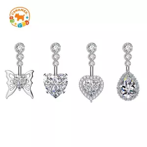 CANAMEK Thời Trang Trái Tim Bụng Nút Nhẫn Thép Không Gỉ Tòn Tòn Rốn Xuyên Barbell Cho Nữ Cô Gái Gợi Cảm Cơ Thể Xuyên Trang Sức CSF