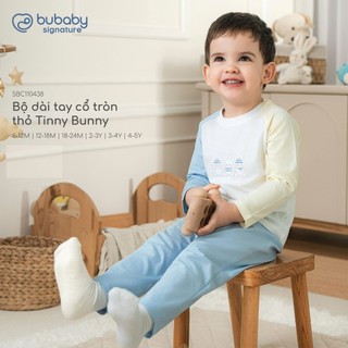 Bubaby SBC110438  Bộ dài tay cổ tròn Signature Cao Cấp Cho Bé trai bé gái | Quần áo chính hãng .2