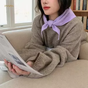 PNPIA- Khăn quàng dệt kim len mới Khăn quàng cổ hình tam giác ấm áp đa chức năng Khăn trùm đầu nữ Khăn trùm đầu mùa đông ấm áp Đan Khăn quấn tóc