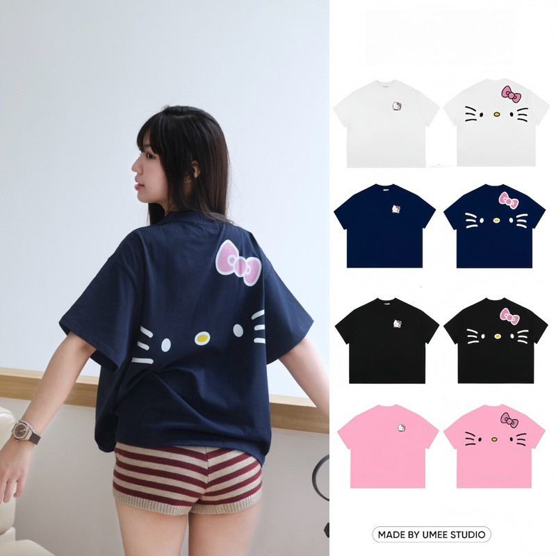 （Giao hàng 24h）Angela áo phông nữ màu xanh navy form rộng áo girl phố style xinh bigsize Angela áo thun mùa hè