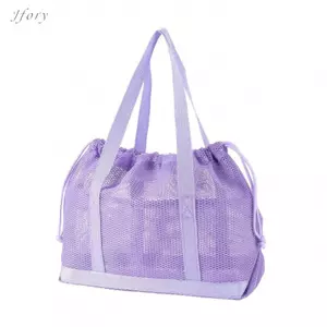 Túi lưu trữ lưới Jfory Túi Tote dây rút nhẹ Túi tổ chức du lịch dung tích lớn Túi đeo vai đi biển để sử dụng hàng ngày