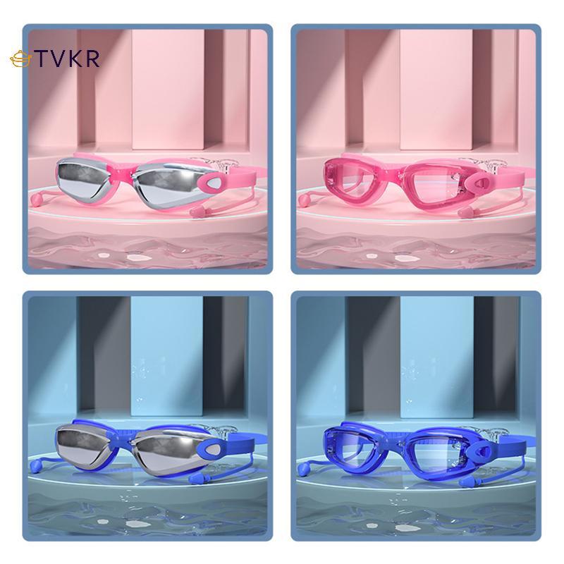 TVKR Kính Bơi Cắm Tai Bơi Kính Chống Thấm Nước Chuyên Nghiệp HD Chống Sương Mù UV Silicone Có Thể Điều Chỉnh Kính Nam Kính Trong Suốt OIK