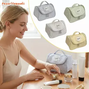 Túi đựng mỹ phẩm FAVORITEGOODS, In hình ngôi sao có tay cầm Túi trang điểm, Túi vệ sinh dung tích lớn di động dễ thương