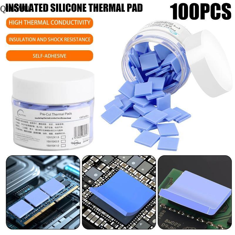 QIUWU 100 Miếng đệm silicon cách nhiệt Chịu nhiệt độ cao cho đồng hồ thông minh Dụng cụ điện tử nhỏ.
