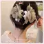 JRP Thanh Lịch Tinh Tế Lớn Vải Lưới Hoa Hồng Hoa Tóc Cho Nữ Cô Gái Giả Ngọc Trai Hoa Cá Mập Kẹp Phụ Kiện Tóc JRP