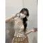 Áo len dệt kim ngoài dệt kim phong cách Hàn Quốc phong cách mới Áo thun thiết kế khâu ren ngắn tay phù hợp cho mọi trận đấu Slimmer Look Top