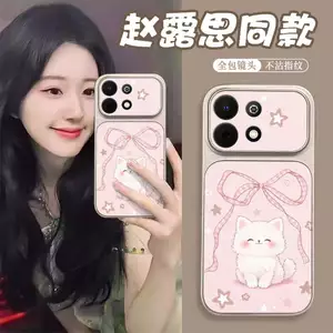 Ốp Lưng Mèo Màu Hồng Cho Redmi Note 15 14 13 12 12S Turbo 11 SE 11S 11T 10 9 Pro Max Lite 10S 9S 8 Pro Plus 5G 4G Da Sang Trọng Dễ Thương Thanh Lịch Phong Cách Ins