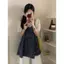 Áo thun nữ thiết kế quần áo khâu mm hoa tay ngắn mùa hè 2025 Slimer Look Top Tính khí Bộ đồ hai mảnh thông thường