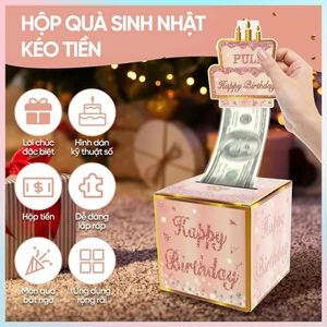 Hộp quà tạo bất ngờ dùng cho dịp Sinh Nhật, Tốt Nghiệp,Hộp Quà Sinh Nhật Rút Tiền Sáng Tạo, Thiết Kế Cao Cấp - FE123